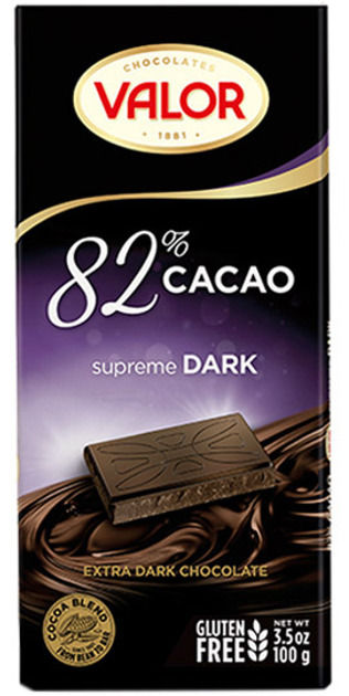 Шоколад VALOR чор 82% 100г